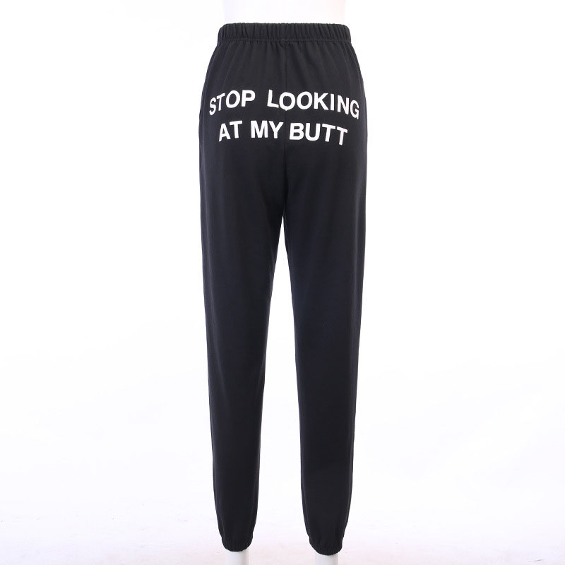 Personality English Printing Casual Pants Women's Summer Loose-Fitting Sports Trousers Women.