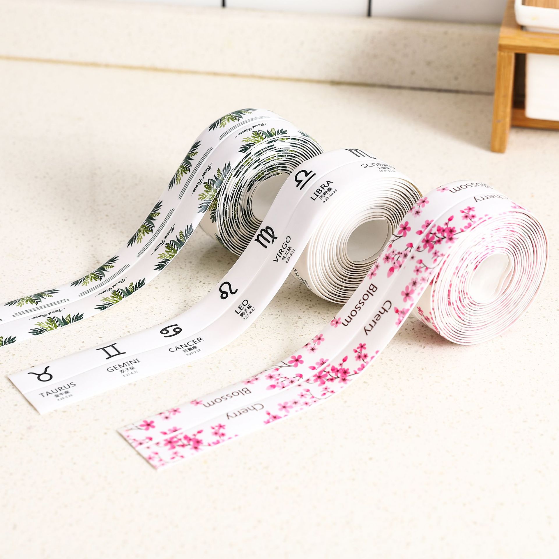 Kitchen Waterproof and Mildew Proof Tape Seam Moisture-Proof Strip Toilet Gap Corner Line Sticker.