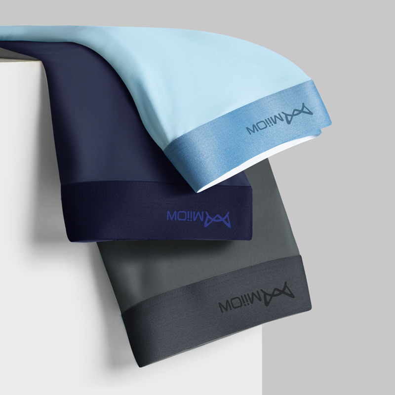 3 Piece Men Underwear Through Thin Ice Silk Seamless Pure Colour Flat Pants Rayon Quick Drying