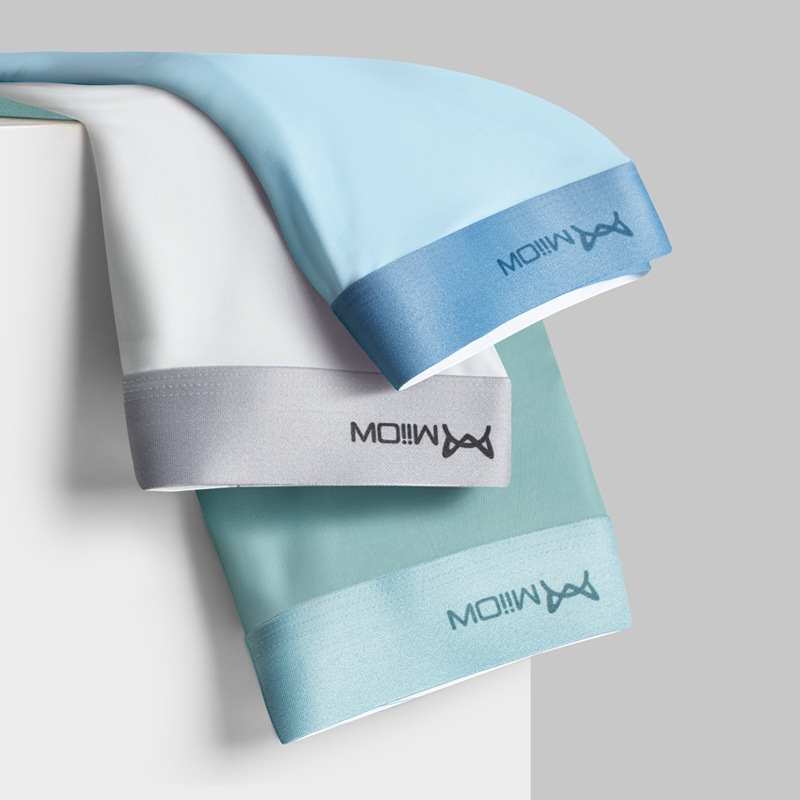 3 Piece Men Underwear Through Thin Ice Silk Seamless Pure Colour Flat Pants Rayon Quick Drying