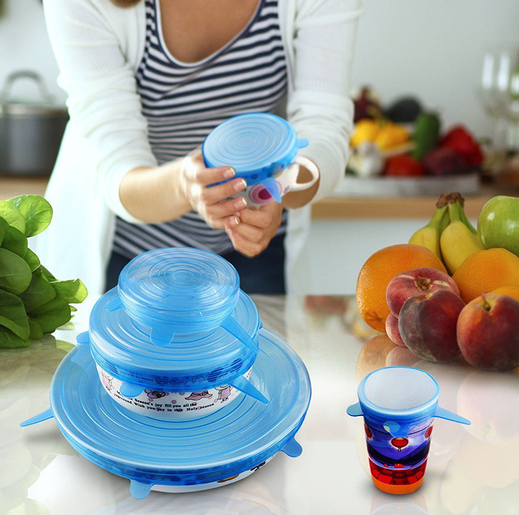 Silicone Plastic Wrap Kitchen Multifunctional Six-Piece Plastic Wrap Silicone Bowl Cover