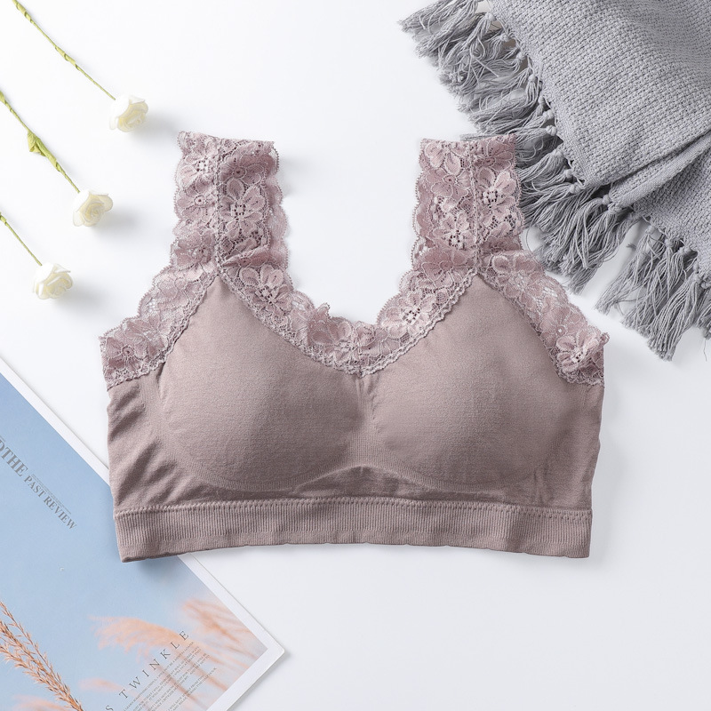 Wrapped Vest Without Steel Ring Lace Bottoming Tube Top Underwear Sports Bra Women.