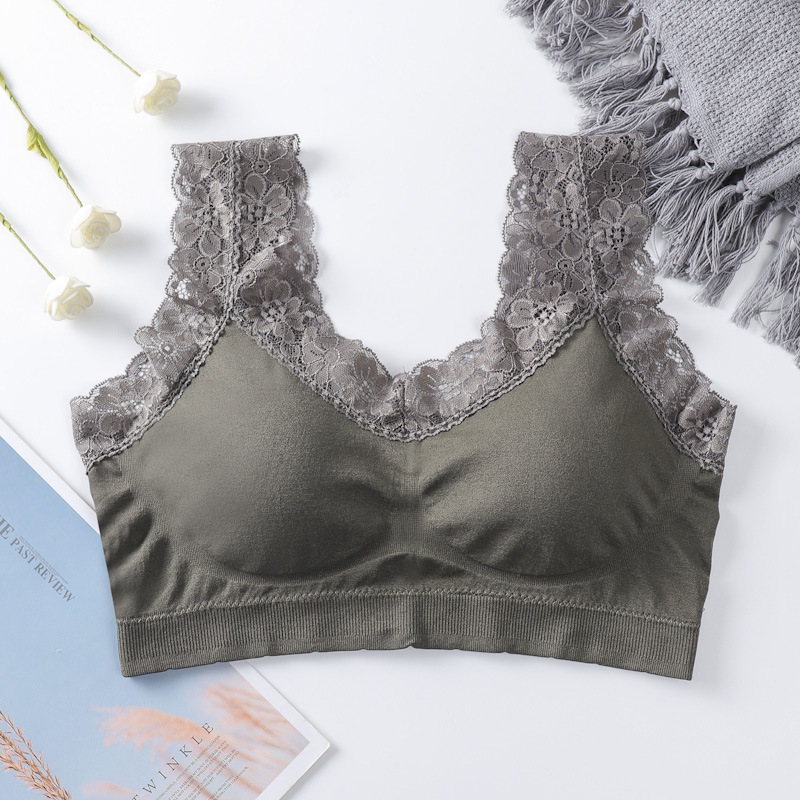 Wrapped Vest Without Steel Ring Lace Bottoming Tube Top Underwear Sports Bra Women.