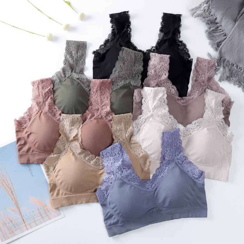 Wrapped Vest Without Steel Ring Lace Bottoming Tube Top Underwear Sports Bra Women.