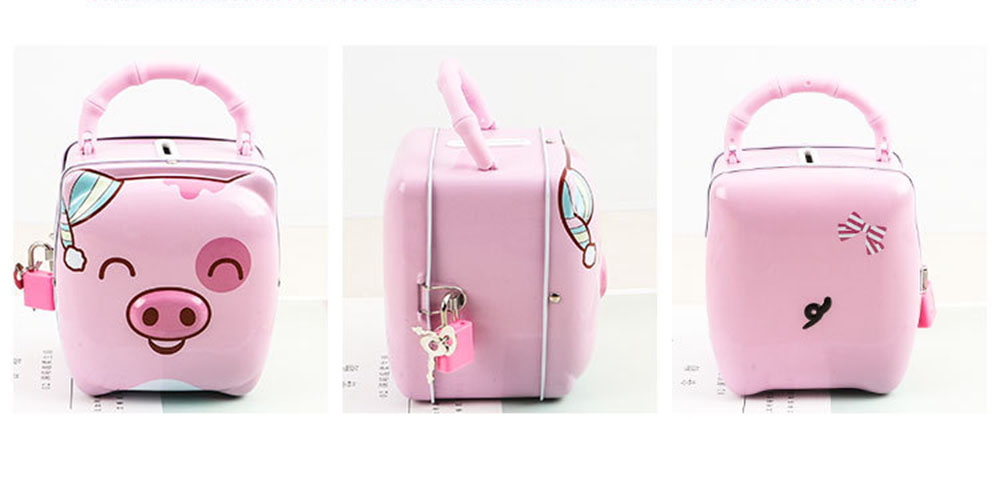 Children Cartoon Piggy Bank Creative Gift for Kindergarten Iron Piggy Bank