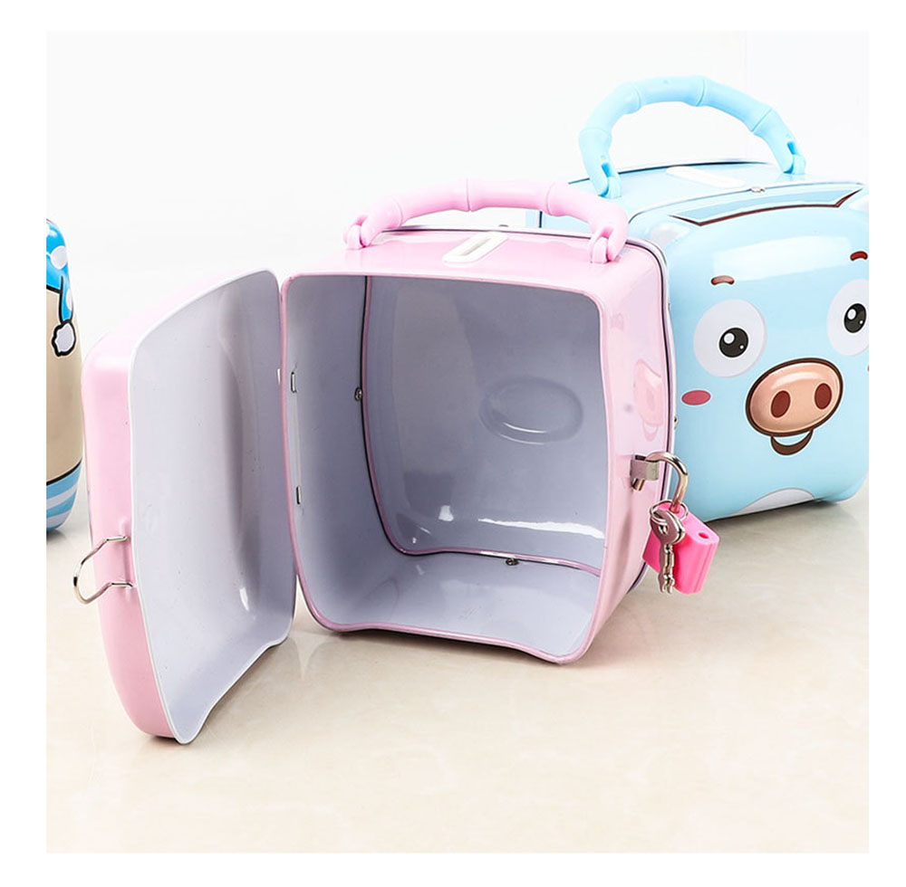 Children Cartoon Piggy Bank Creative Gift for Kindergarten Iron Piggy Bank