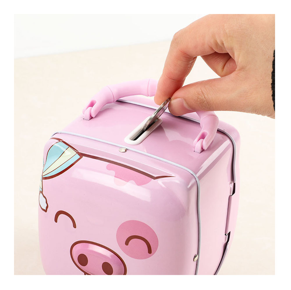 Children Cartoon Piggy Bank Creative Gift for Kindergarten Iron Piggy Bank