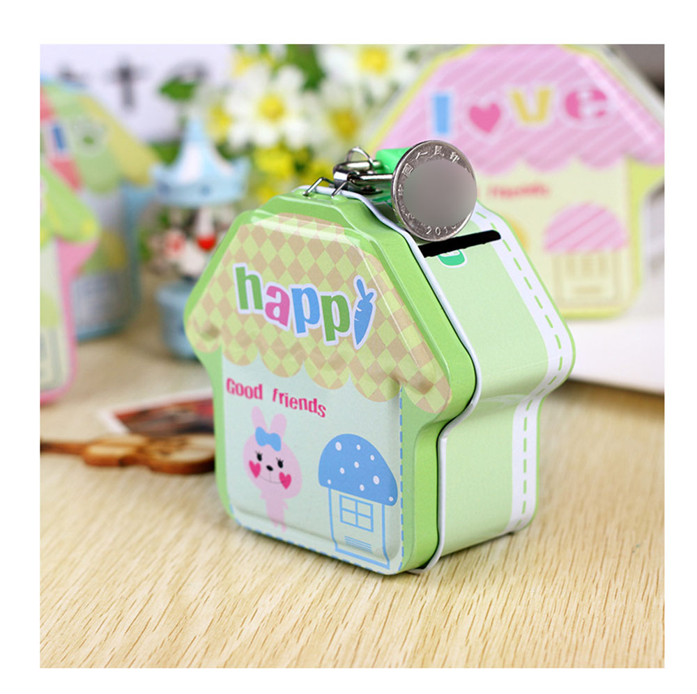 Children Cartoon Piggy Bank Creative Gift for Kindergarten Iron Piggy Bank