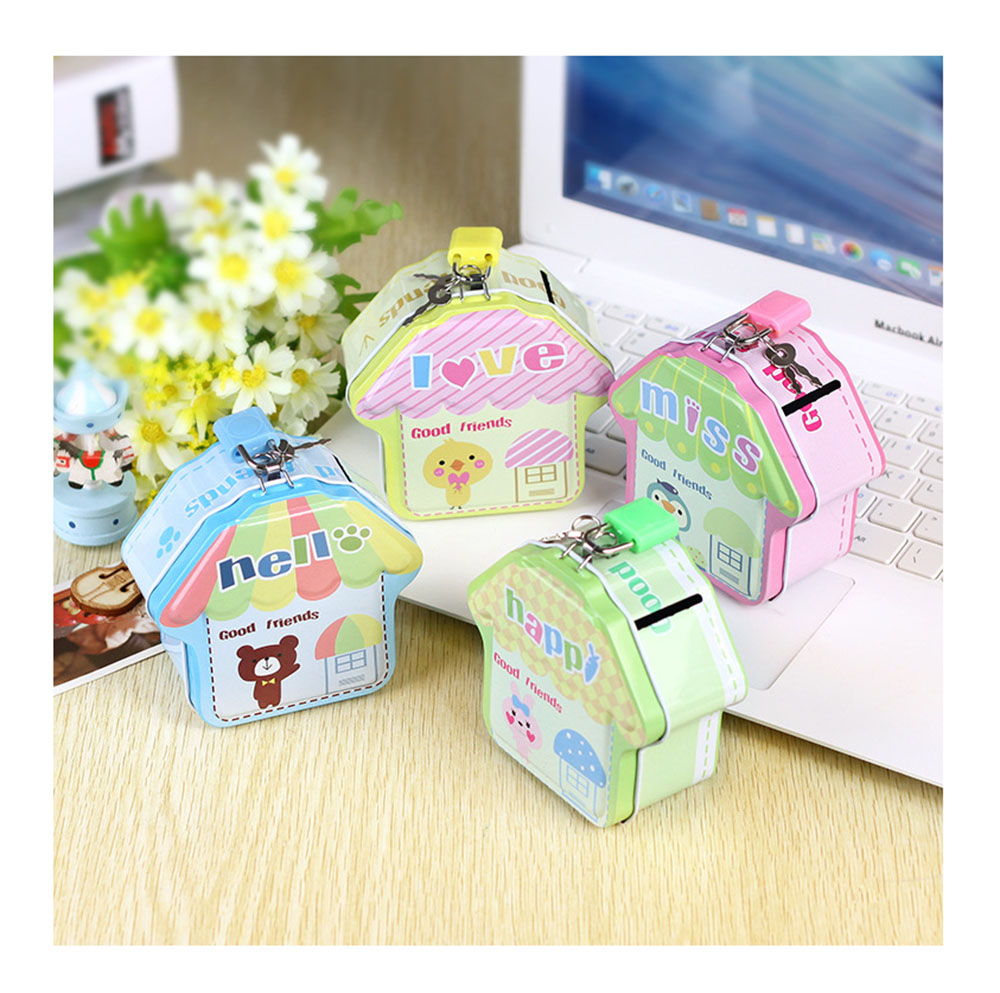 Children Cartoon Piggy Bank Creative Gift for Kindergarten Iron Piggy Bank