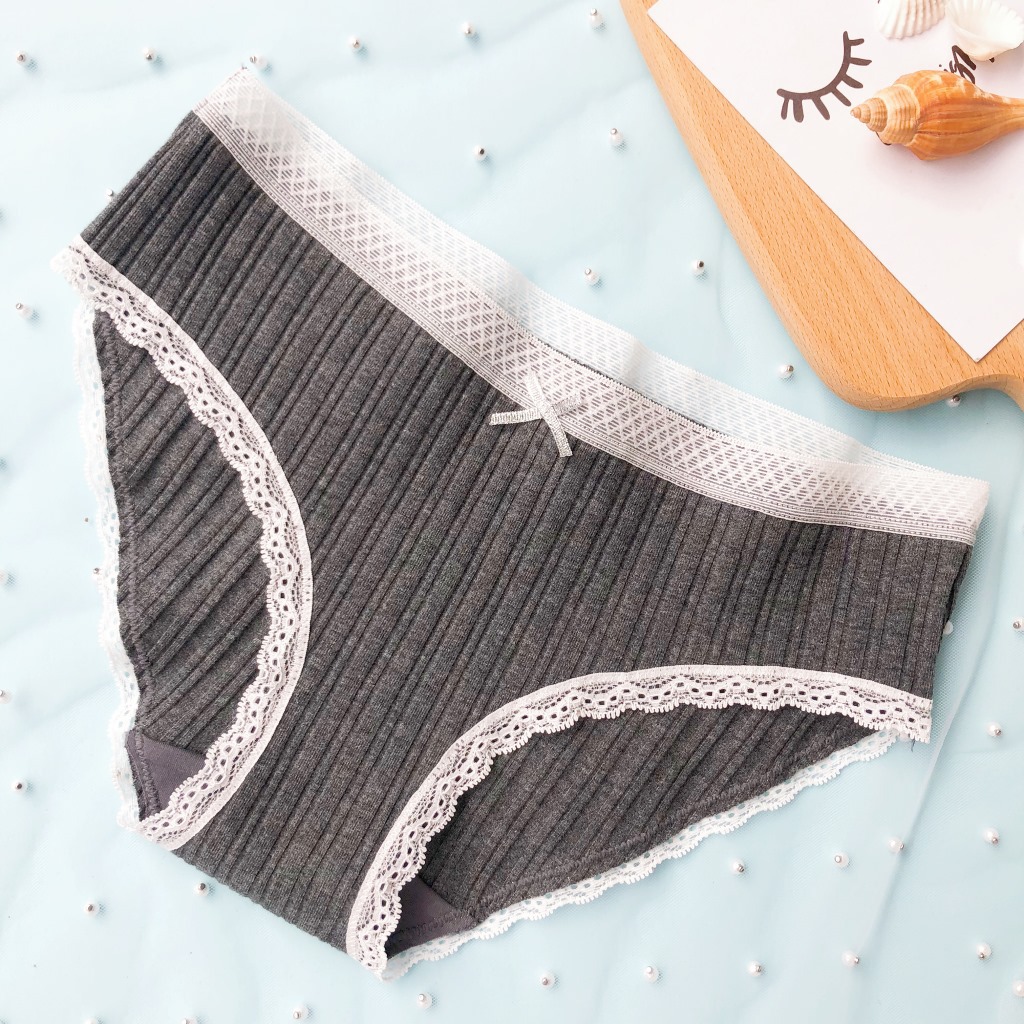 5PCS Product Threaded Cotton Underwear Women's Low-waist Breathable Simple Briefs Bag Hip Panties