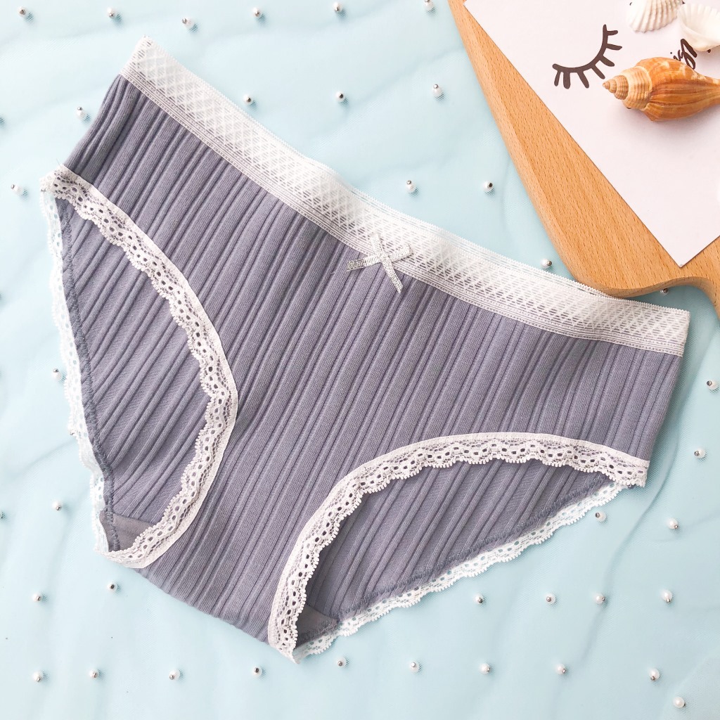 5PCS Product Threaded Cotton Underwear Women's Low-waist Breathable Simple Briefs Bag Hip Panties