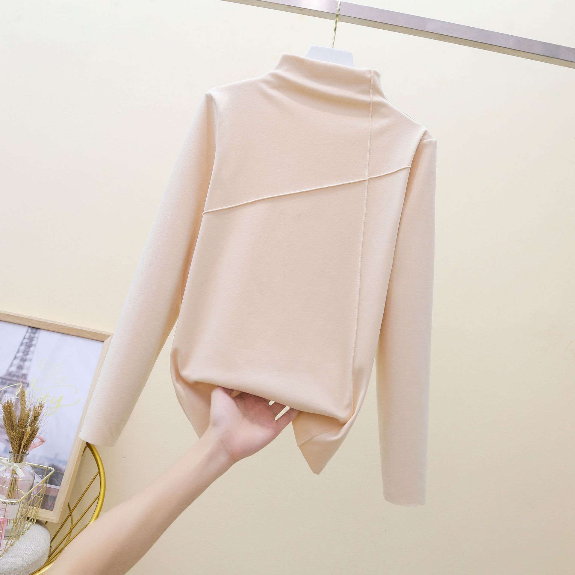 Women's Warm Clothing Autumn and Winter Large Size High Neck Bottoming Shirt Long Sleeves