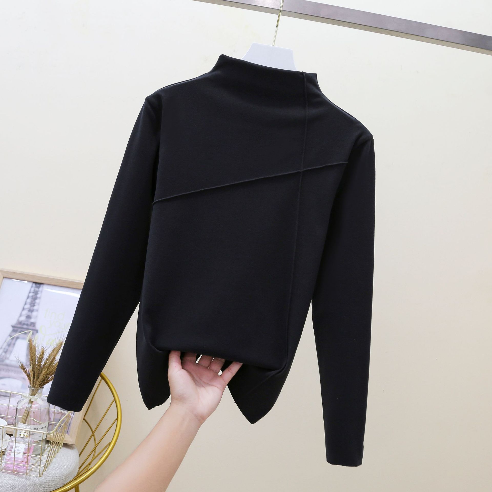 Women's Warm Clothing Autumn and Winter Large Size High Neck Bottoming Shirt Long Sleeves