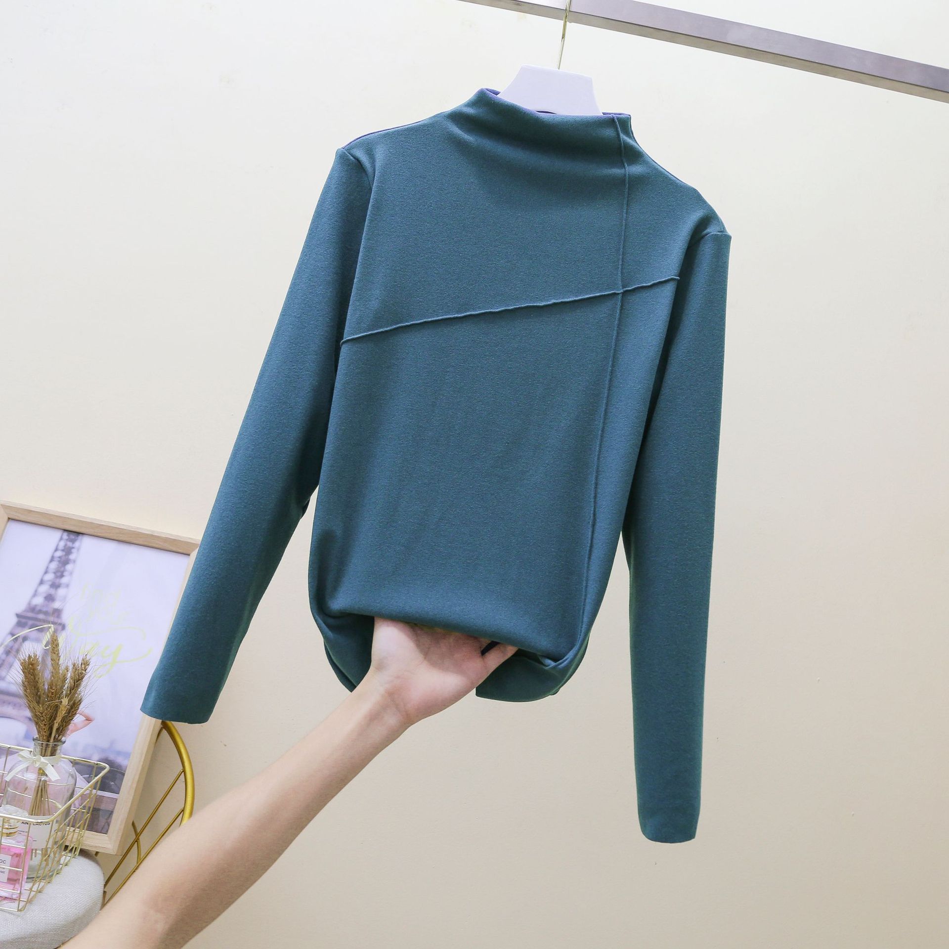 Women's Warm Clothing Autumn and Winter Large Size High Neck Bottoming Shirt Long Sleeves