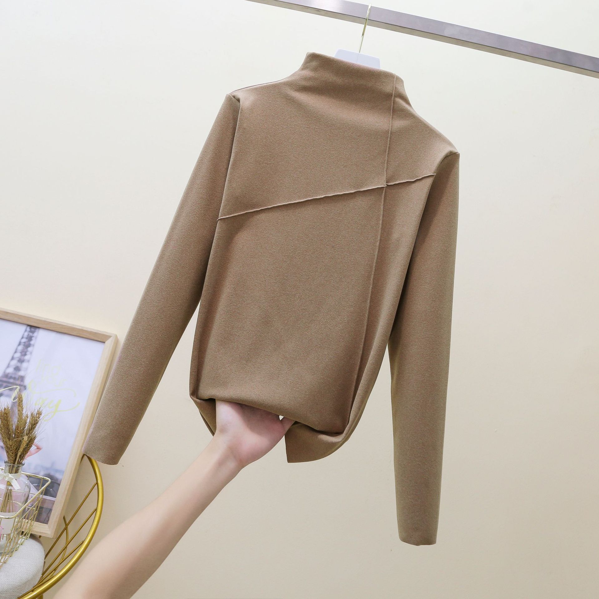 Women's Warm Clothing Autumn and Winter Large Size High Neck Bottoming Shirt Long Sleeves