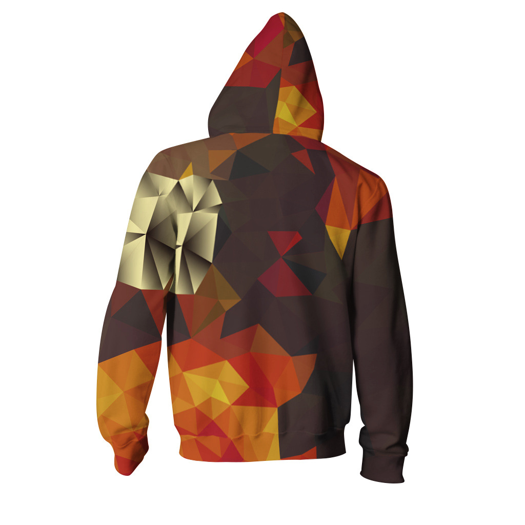 Explosive Chicken Ramen Digital Printing Fleece Zipper Hooded Sweatshirt Sports