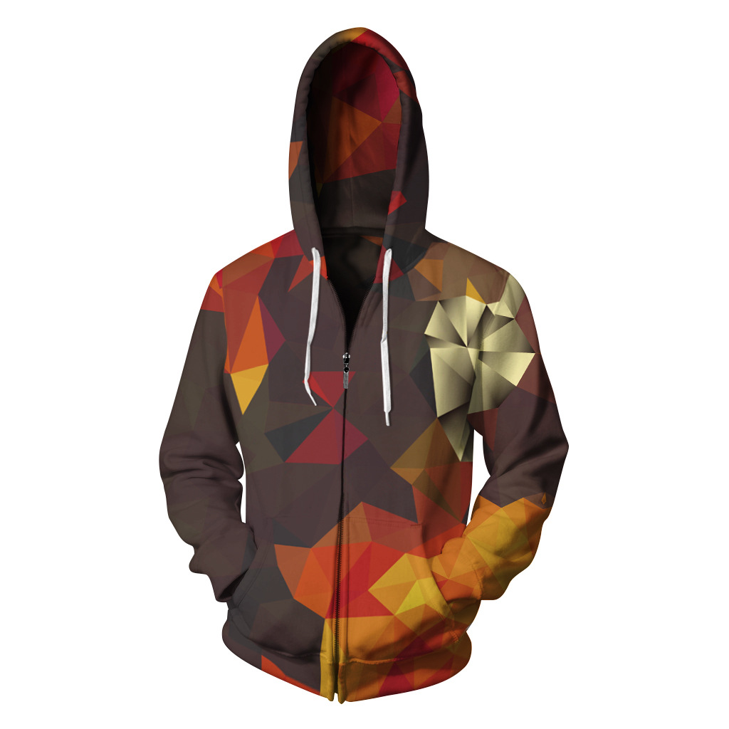 Explosive Chicken Ramen Digital Printing Fleece Zipper Hooded Sweatshirt Sports