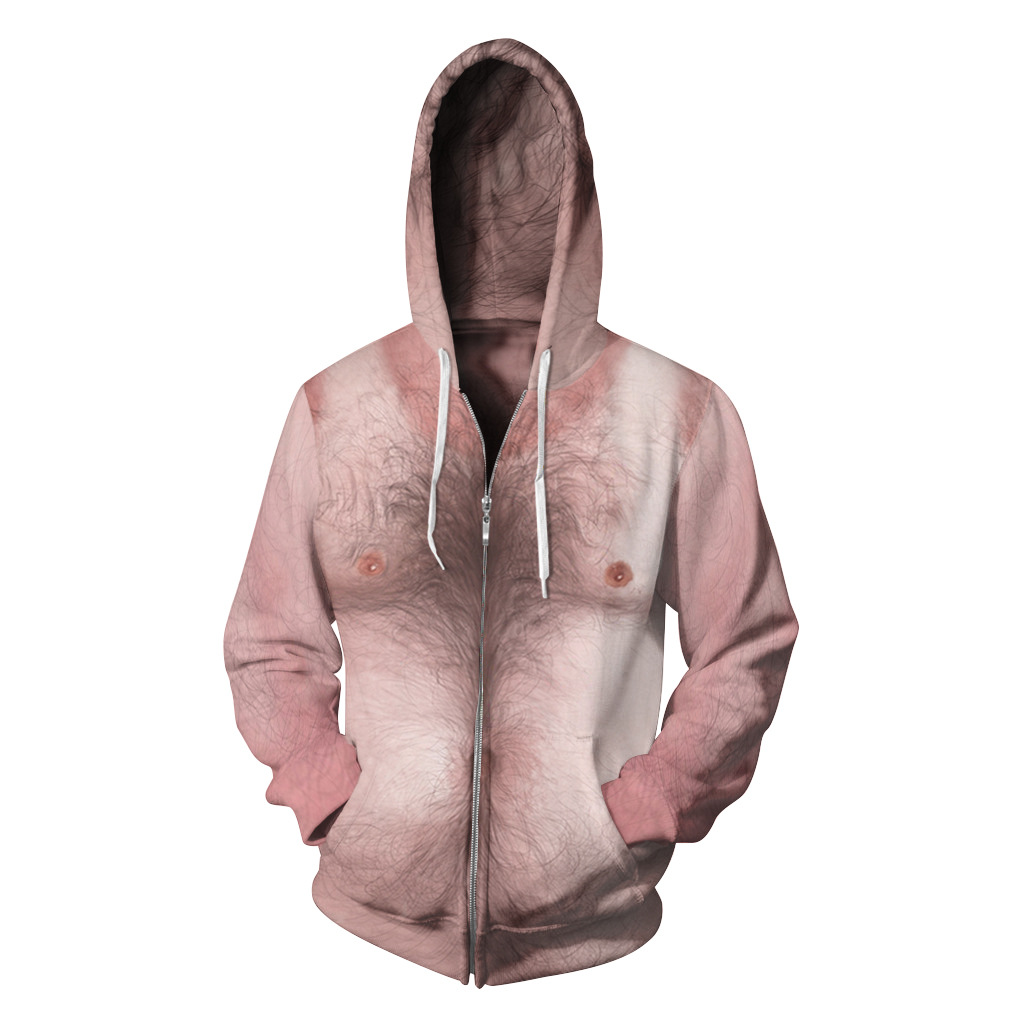 Explosive Chicken Ramen Digital Printing Fleece Zipper Hooded Sweatshirt Sports