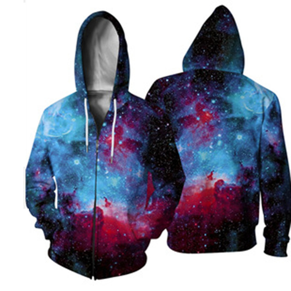 Explosive Chicken Ramen Digital Printing Fleece Zipper Hooded Sweatshirt Sports