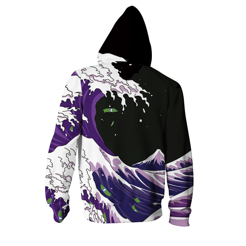 Explosive Chicken Ramen Digital Printing Fleece Zipper Hooded Sweatshirt Sports