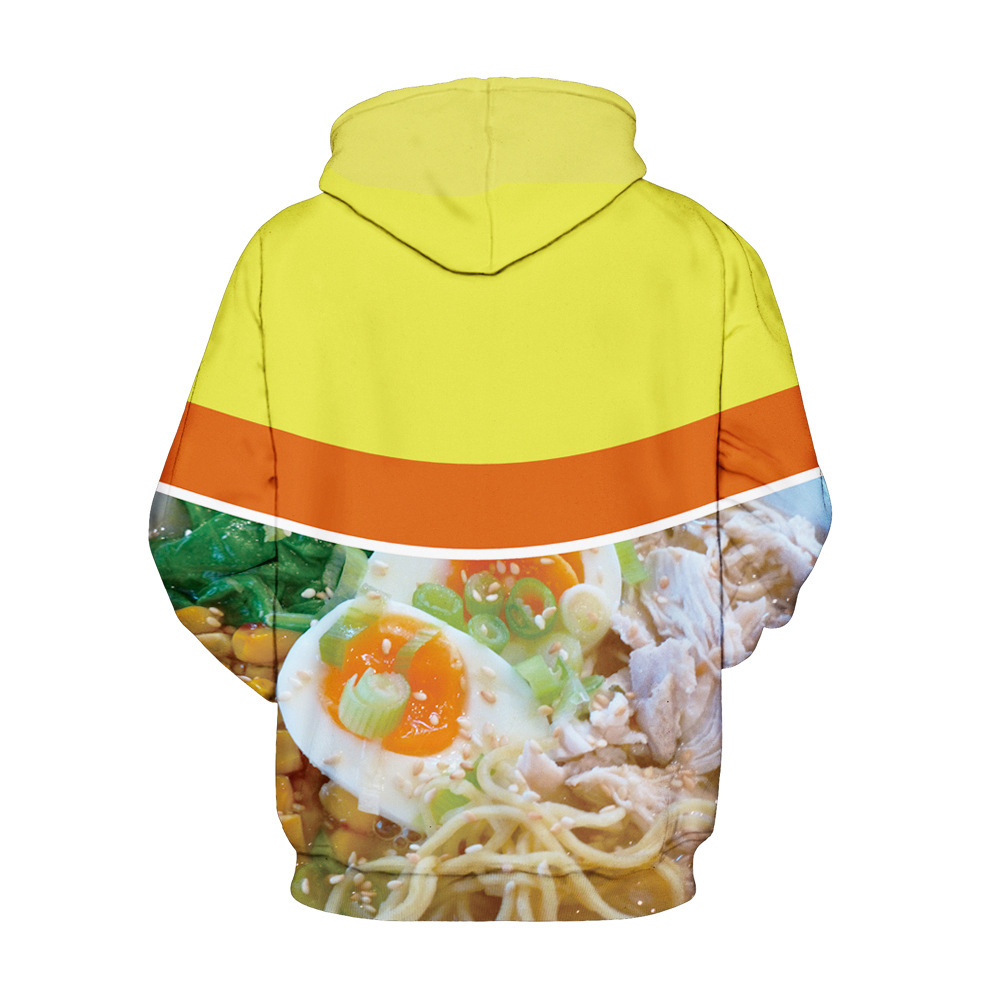 Explosive Chicken Ramen Digital Printing Fleece Zipper Hooded Sweatshirt Sports