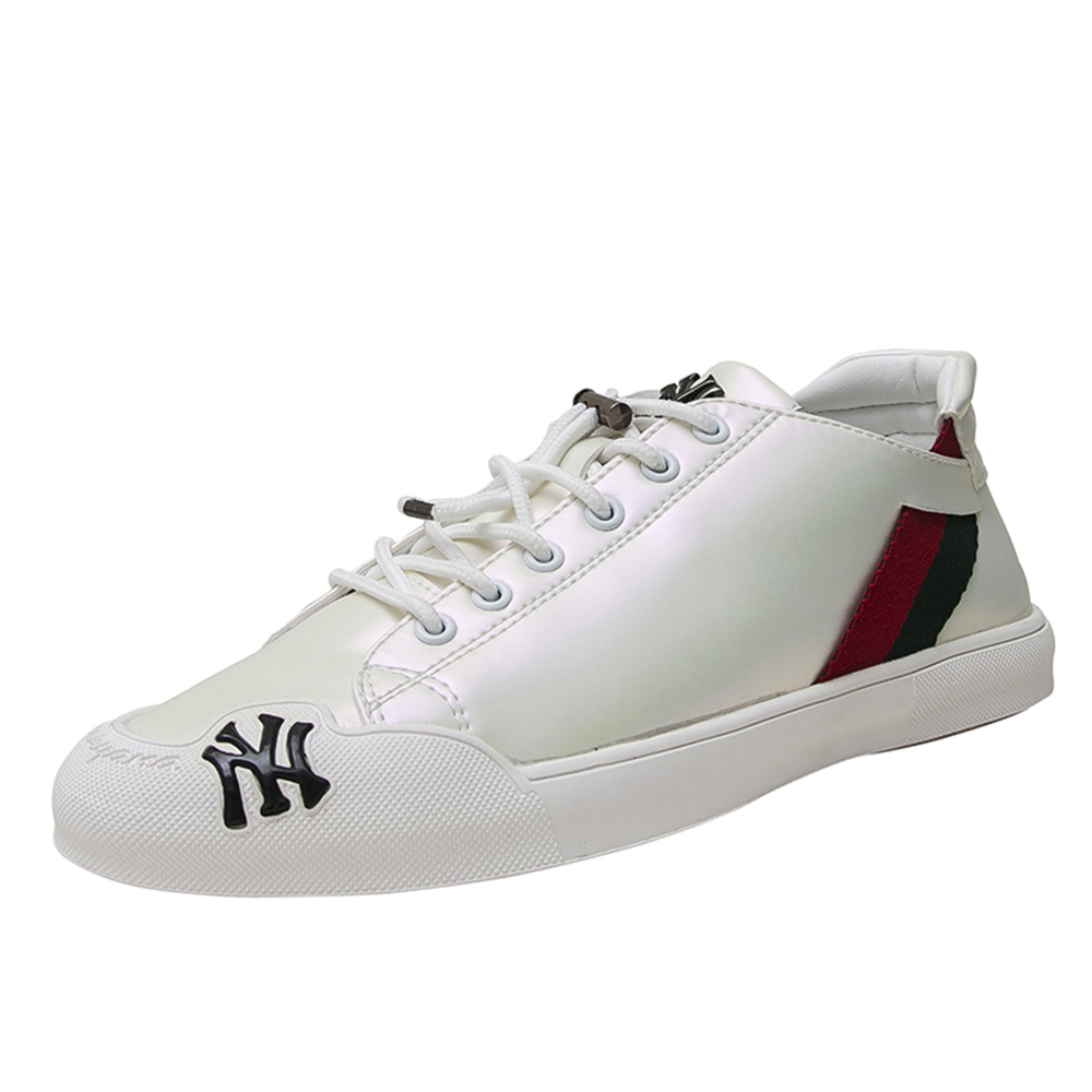 Fashion Embroidered Sneakers Men's Luxury Flat Mirrors Casual Shoes Shiny Glitter Shoes Mens