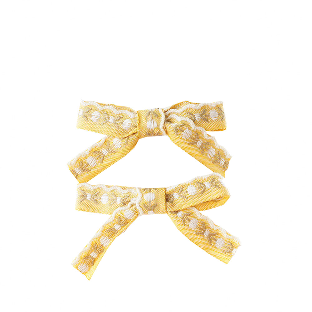 4 PCS Children's Embroidery Bow Hairpin Cute Multi-color Simple All-inclusive Duckbill Side Clip