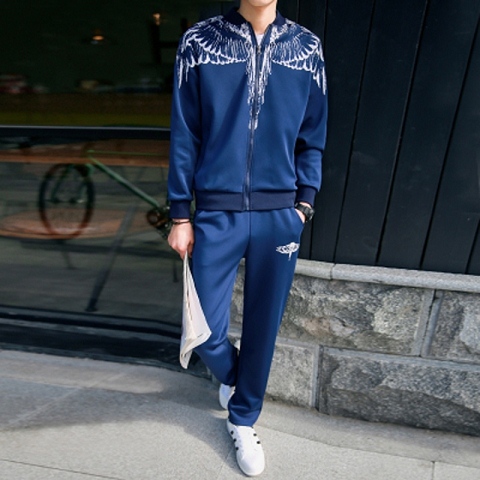 The New Season Youth Sports Suit Slim Sweater Men's Fashion Casual Two-piece Suit XL 6xl