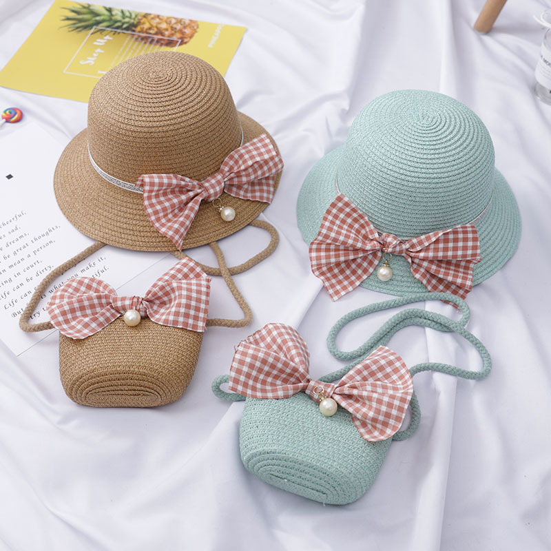 Small Fresh Bag Child Sun Hat, Girl Summer Beach Hat, Wave Straw Hat, Sun Hat, Children&apos;s Hat