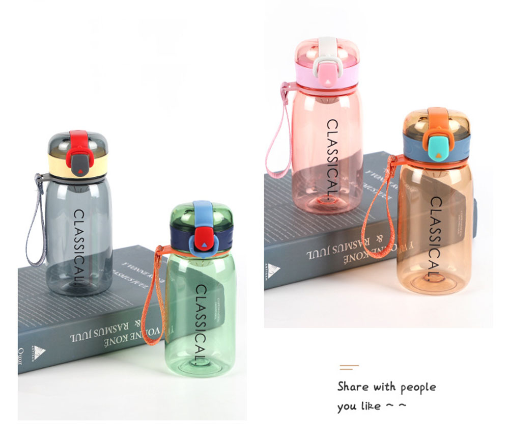 Simple Letters Portable Large-capacity Sports with Leak-proof Cover Space Cup Plastic Water Cup