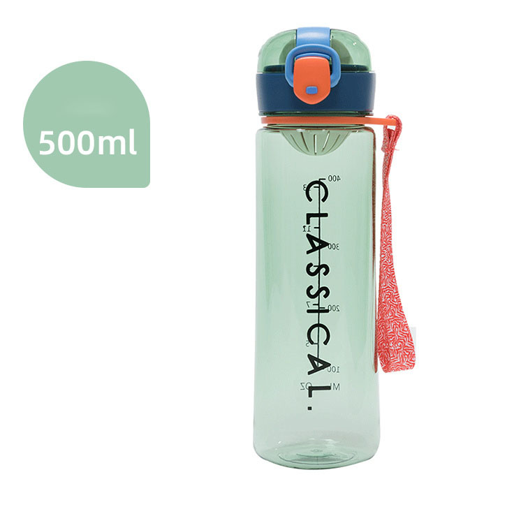 Simple Letters Portable Large-capacity Sports with Leak-proof Cover Space Cup Plastic Water Cup
