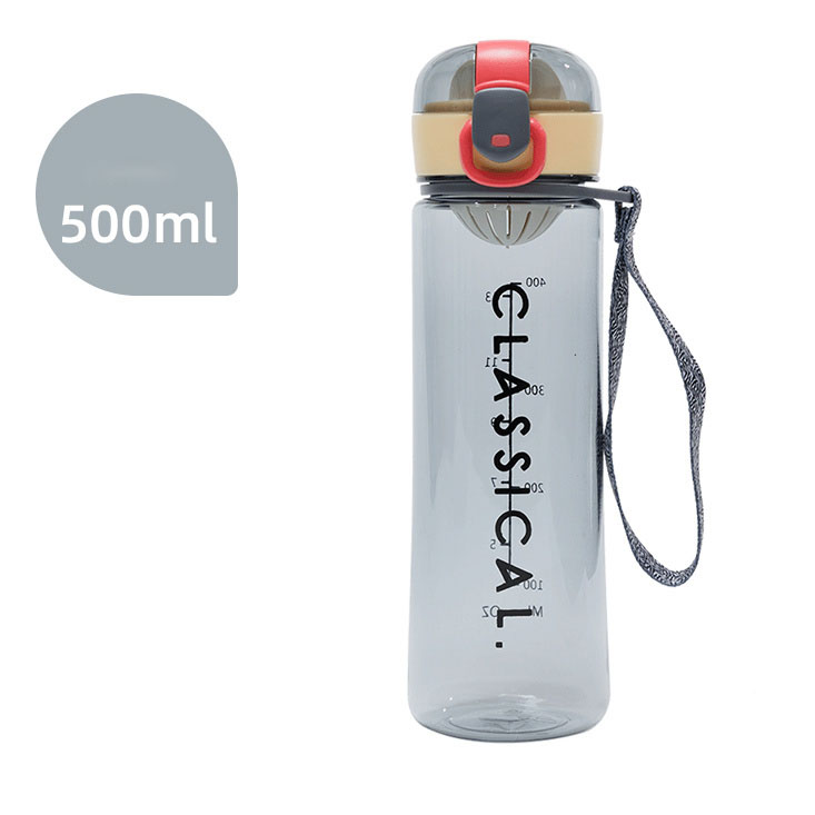 Simple Letters Portable Large-capacity Sports with Leak-proof Cover Space Cup Plastic Water Cup