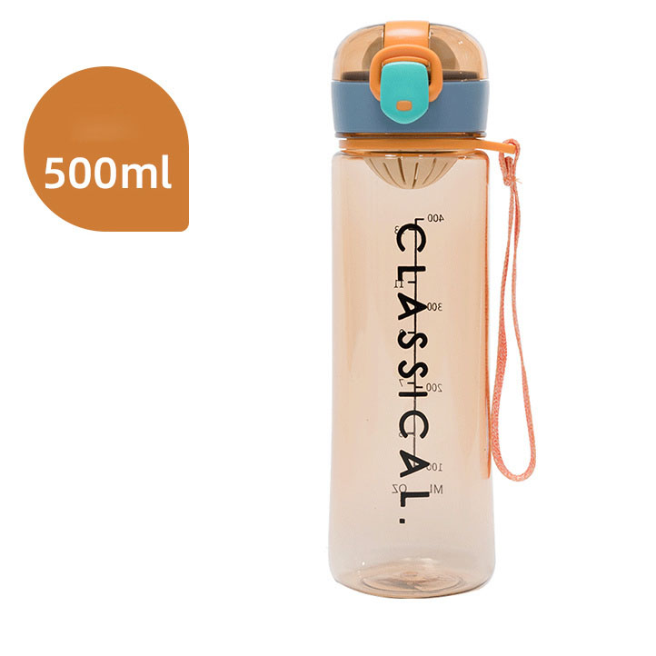 Simple Letters Portable Large-capacity Sports with Leak-proof Cover Space Cup Plastic Water Cup