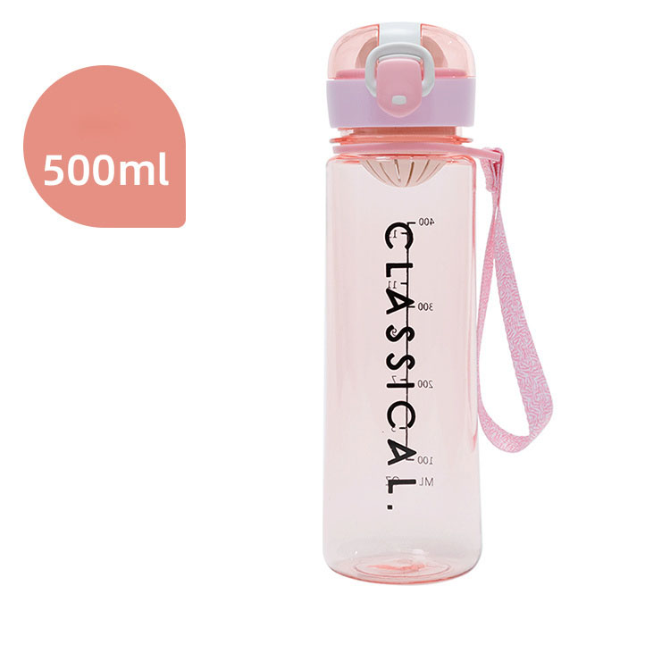 Simple Letters Portable Large-capacity Sports with Leak-proof Cover Space Cup Plastic Water Cup