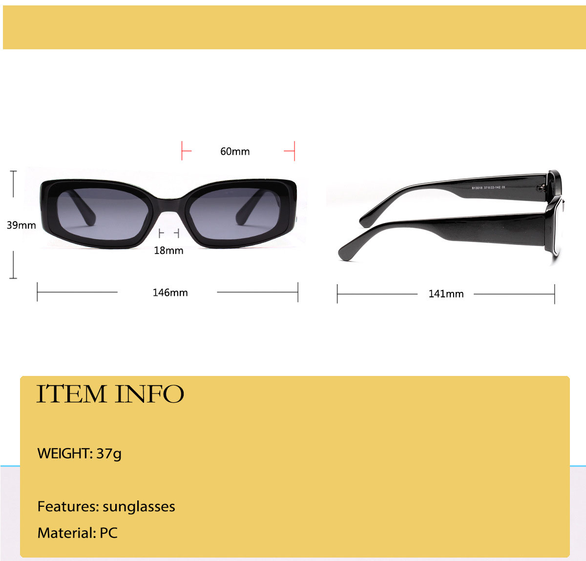 Candy Color Square Sunglasses Female Color (glasses + Box + Storage Bag + Cleaning Cloth)