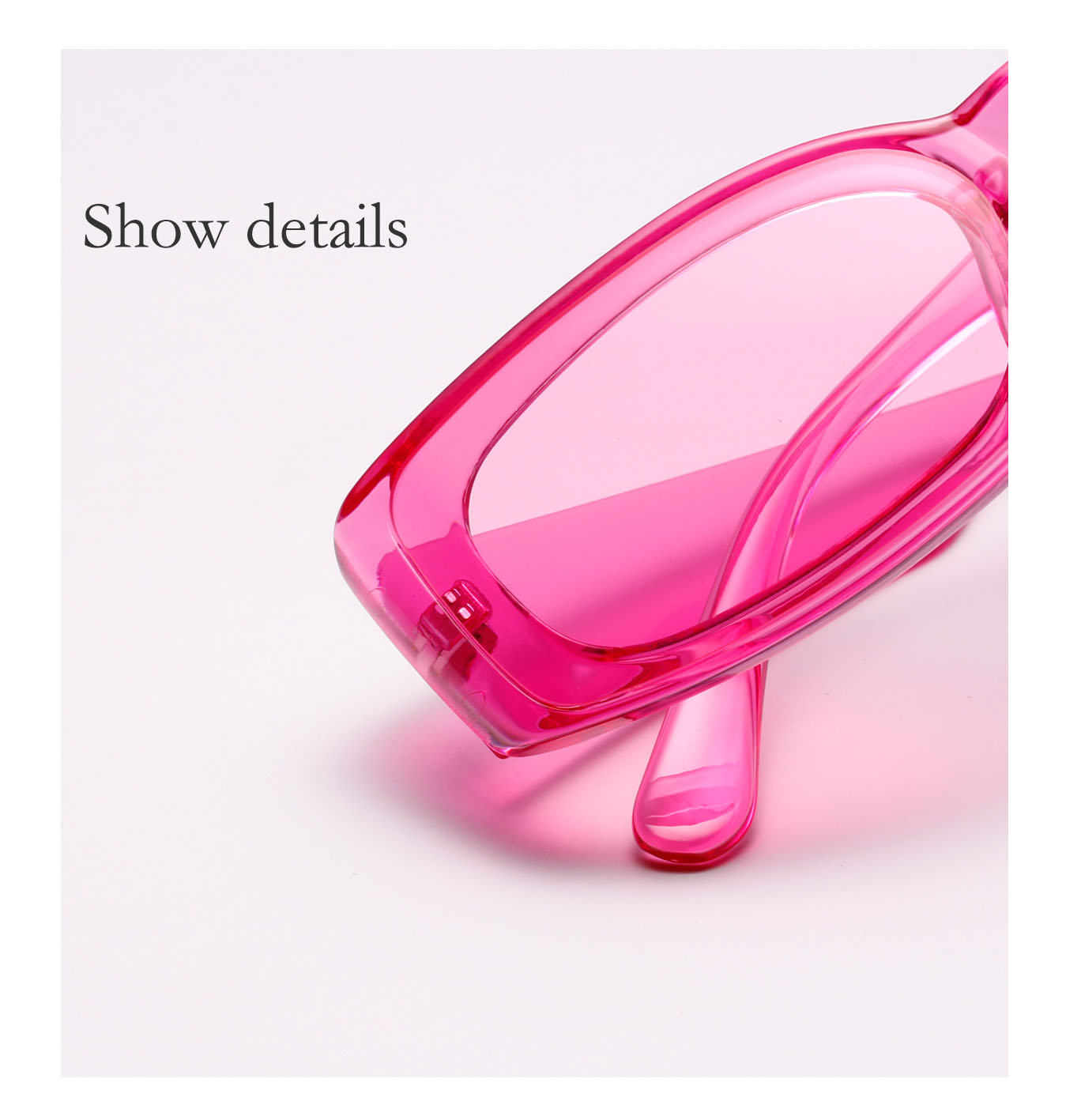 Candy Color Square Sunglasses Female Color (glasses + Box + Storage Bag + Cleaning Cloth)