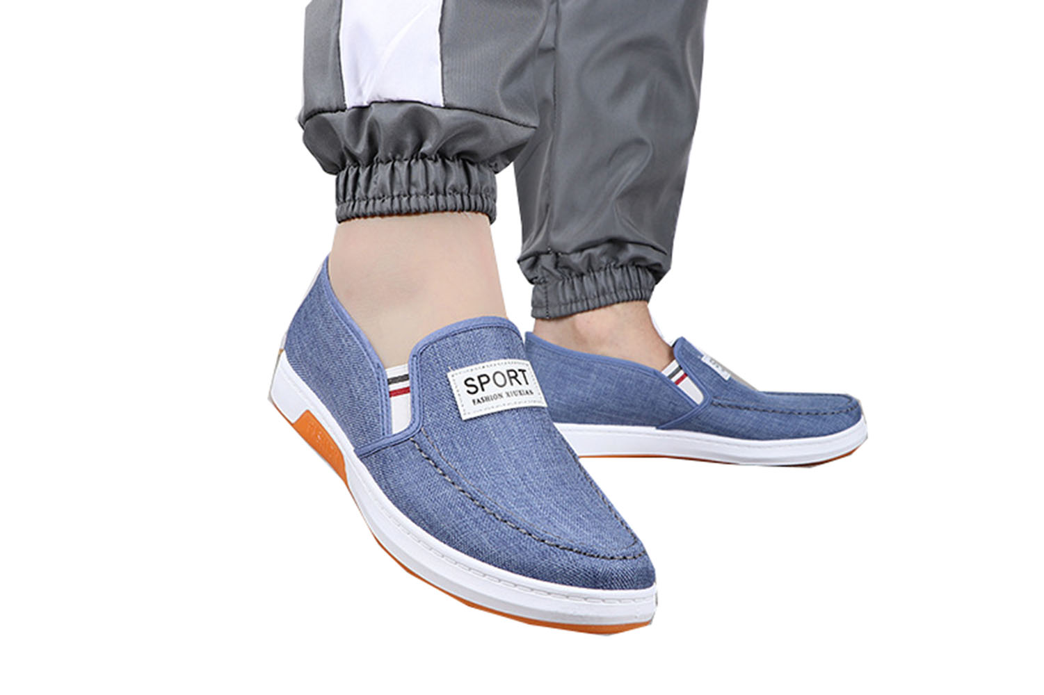 Middle-aged and Elderly Men's Cloth Shoes, Low-top Flat-bottom Casual Shoes  Size 44