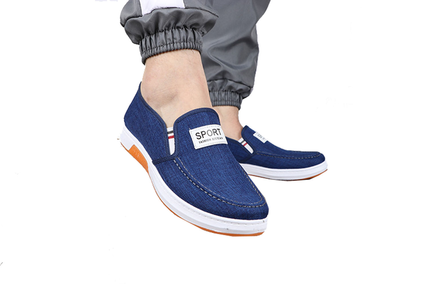Middle-aged and Elderly Men's Cloth Shoes, Low-top Flat-bottom Casual Shoes  Size 44