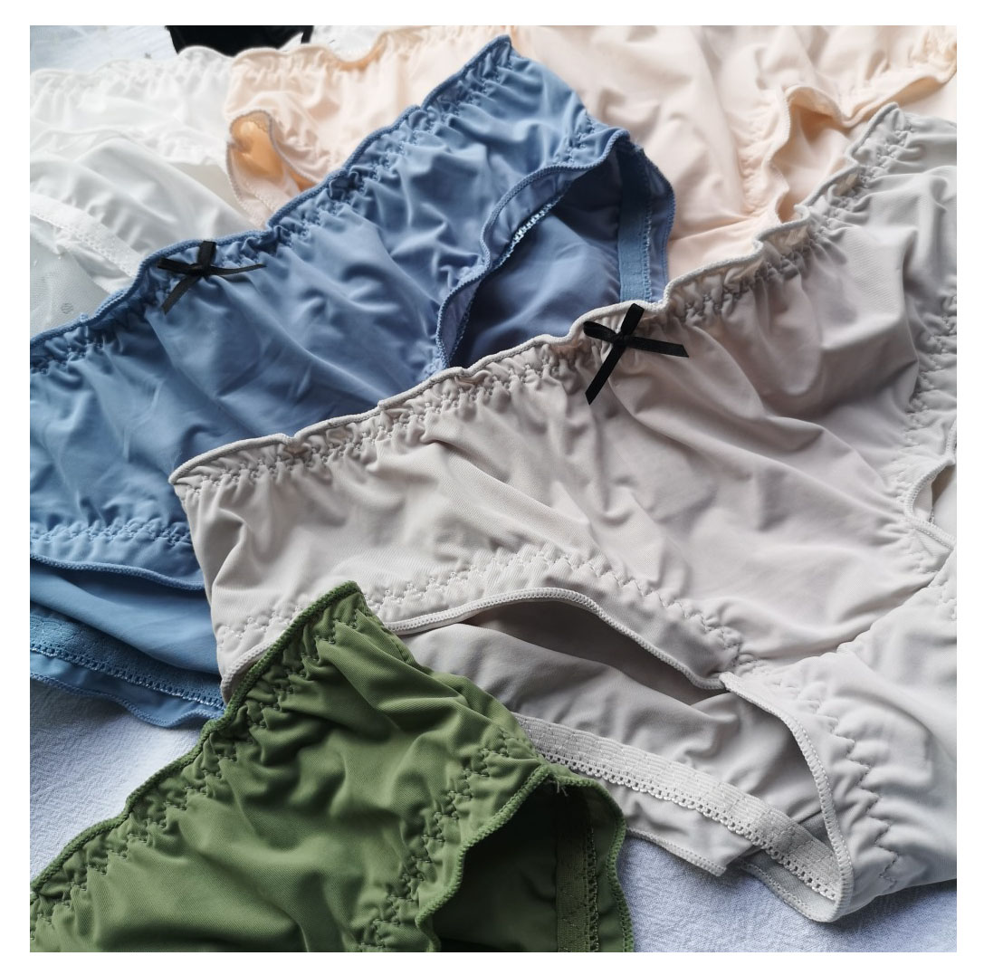 2PCS Comfortable Simple Solid Color Low-waist Student Underwear Women Summer New Style