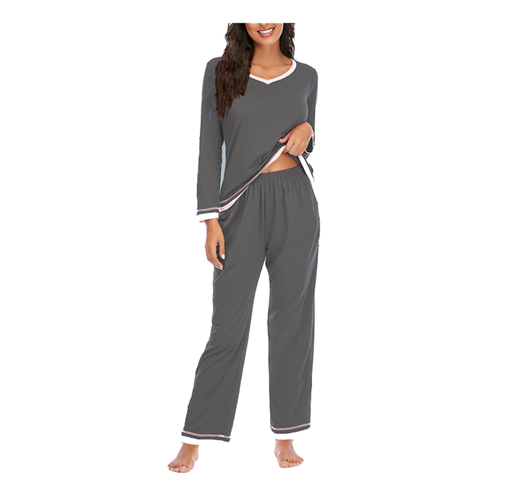 DCMINI Home Service Women Modal Pajamas Long Sleeve Suit Pajamas Women's Suit
