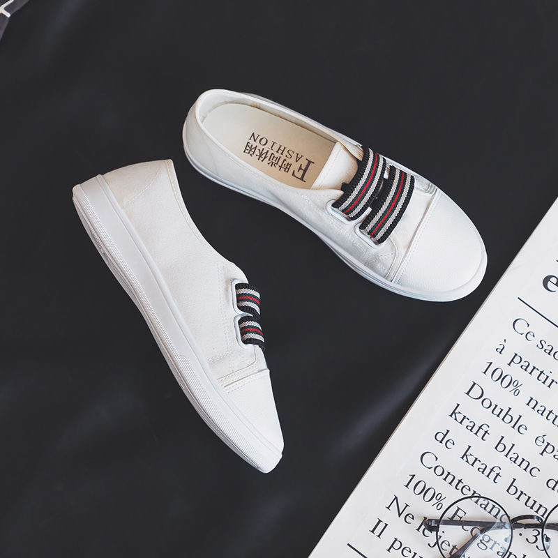 Elastic Band Canvas Shoes All-match Korean Style Flat Student Casual Shoes