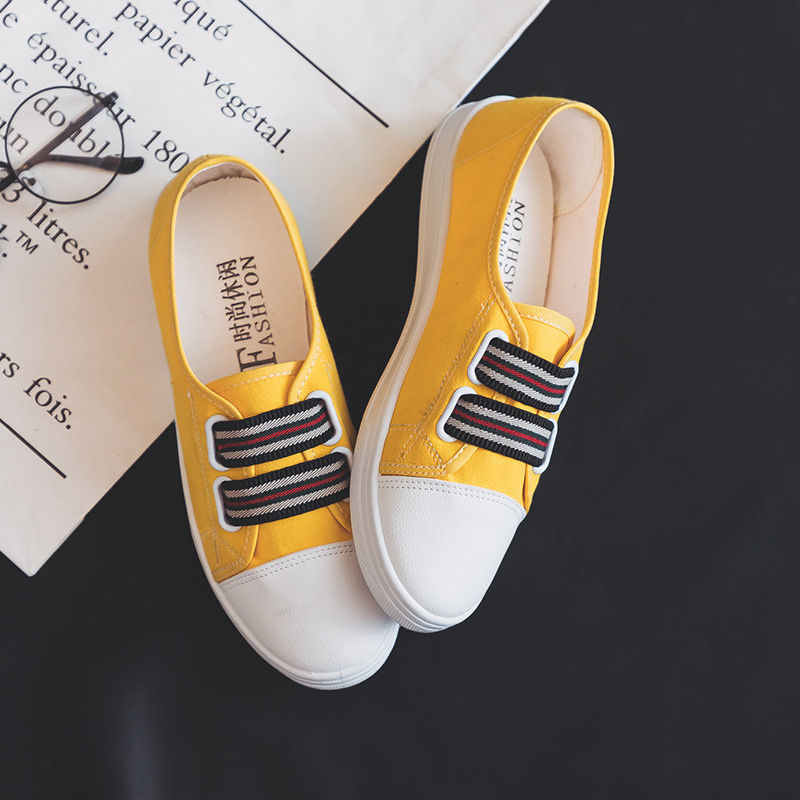 Elastic Band Canvas Shoes All-match Korean Style Flat Student Casual Shoes