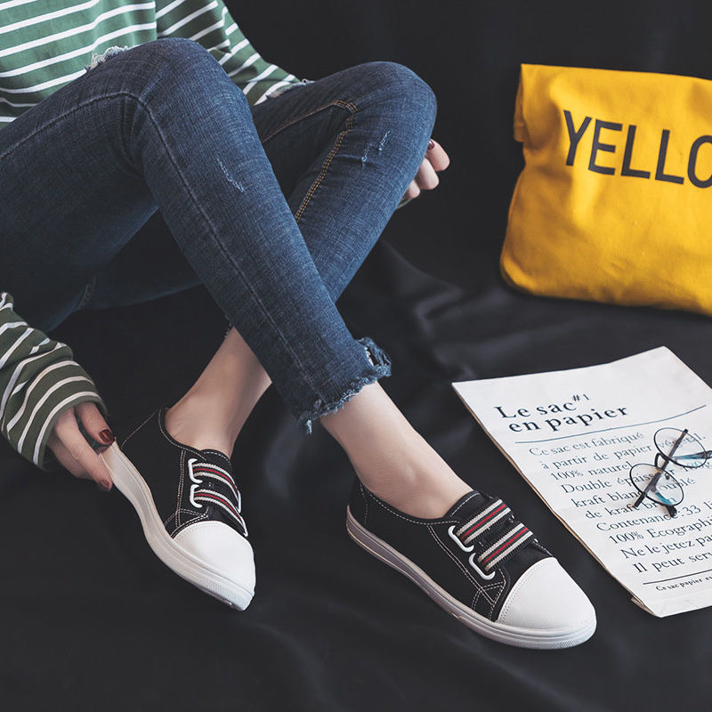 Elastic Band Canvas Shoes All-match Korean Style Flat Student Casual Shoes