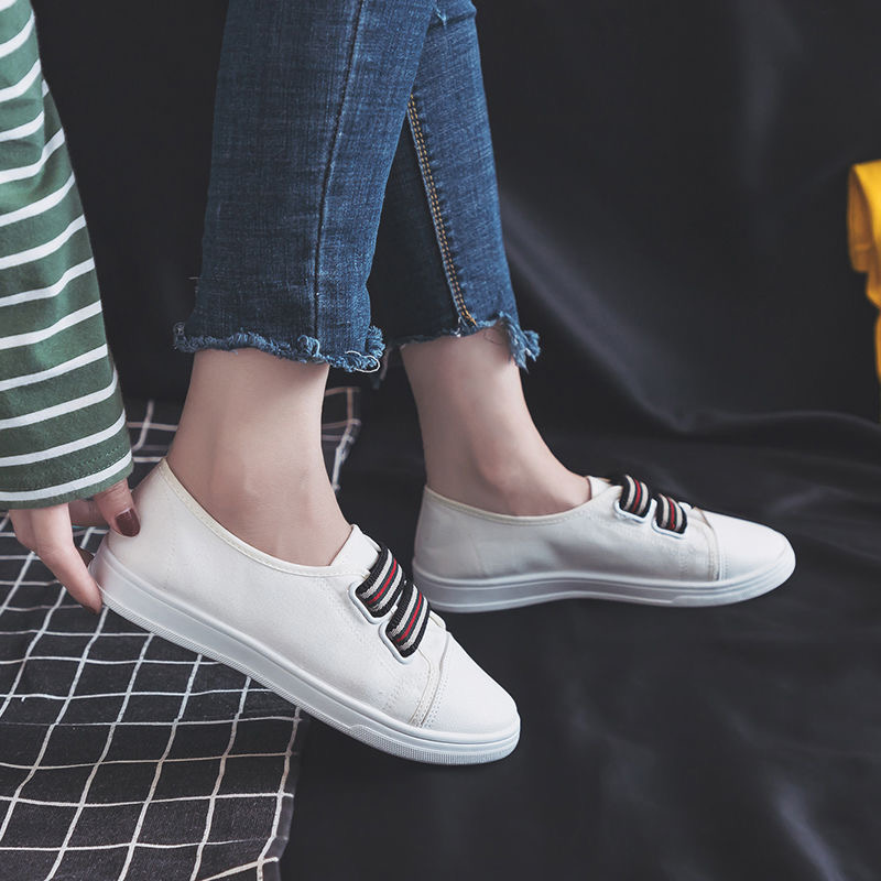 Elastic Band Canvas Shoes All-match Korean Style Flat Student Casual Shoes