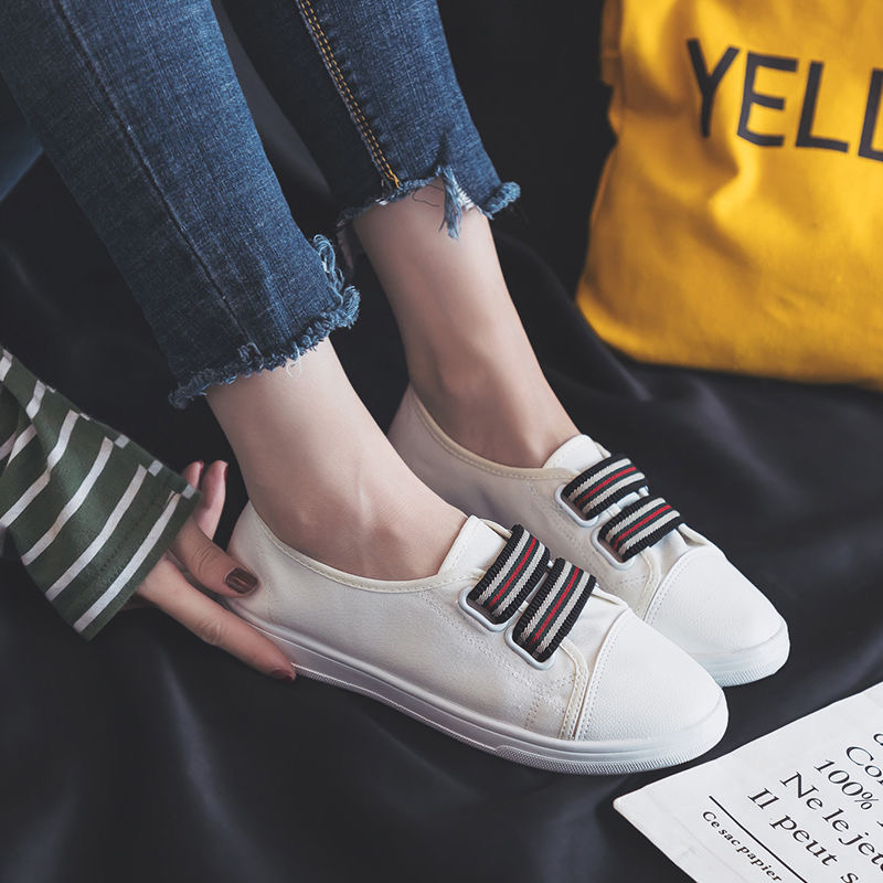 Elastic Band Canvas Shoes All-match Korean Style Flat Student Casual Shoes