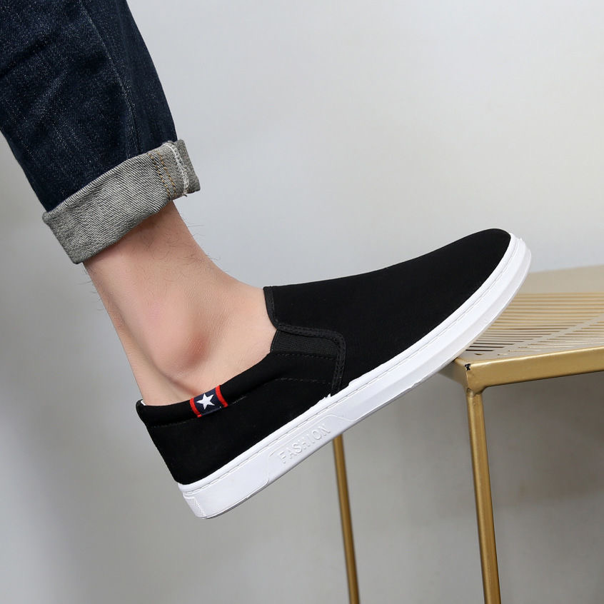 Men's Casual Cloth Shoes Breathable Canvas Shoes Student Flat Shoes