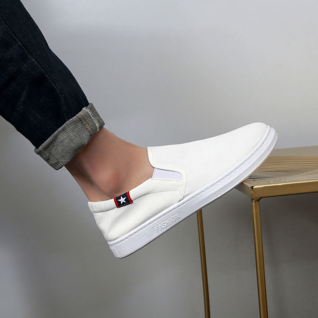 Men's Casual Cloth Shoes Breathable Canvas Shoes Student Flat Shoes