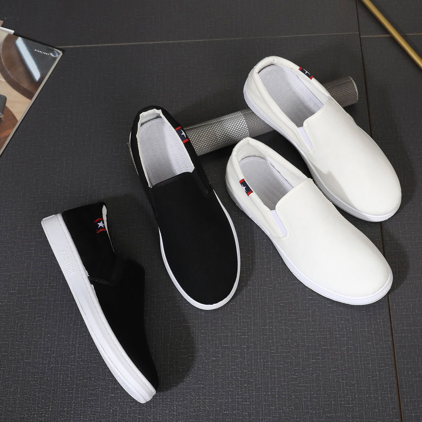 Men's Casual Cloth Shoes Breathable Canvas Shoes Student Flat Shoes
