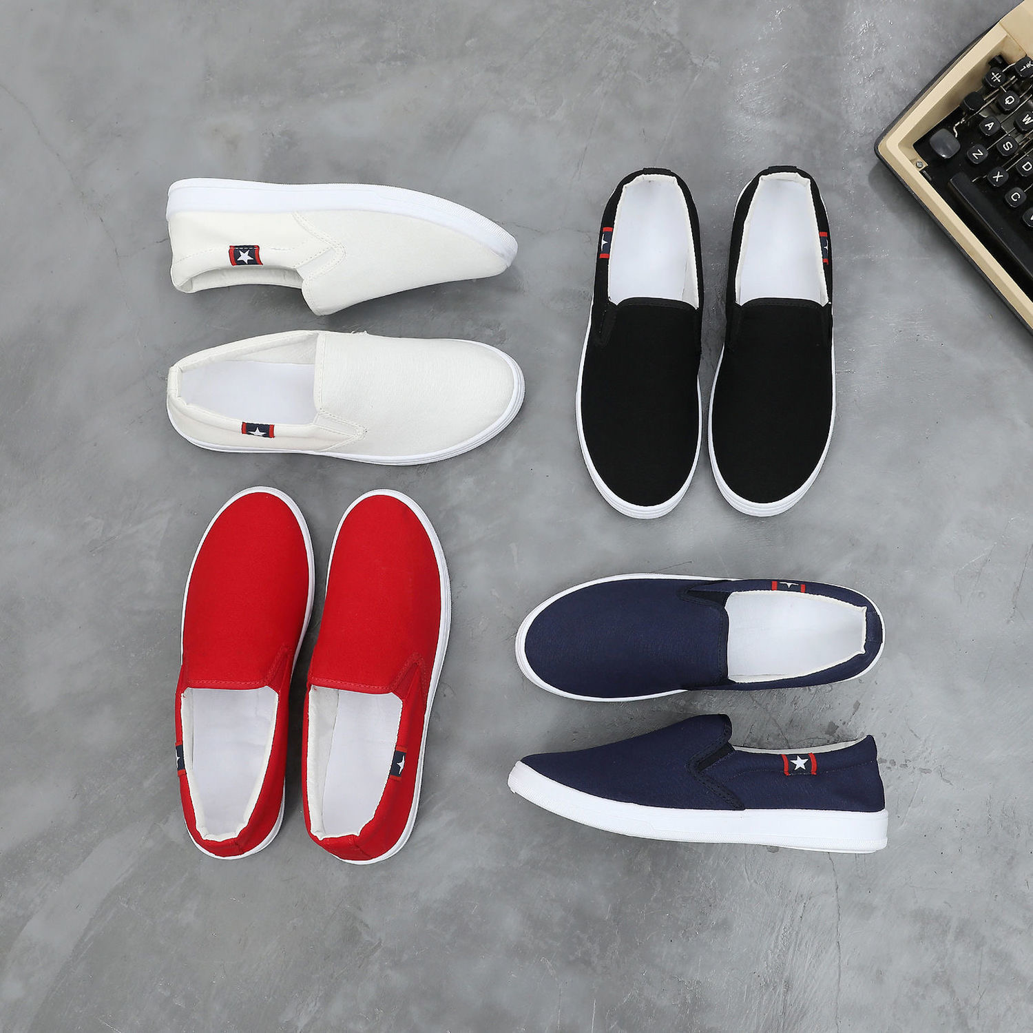 Women's Casual Cloth Shoes Breathable Canvas Shoes Student Flat Shoes