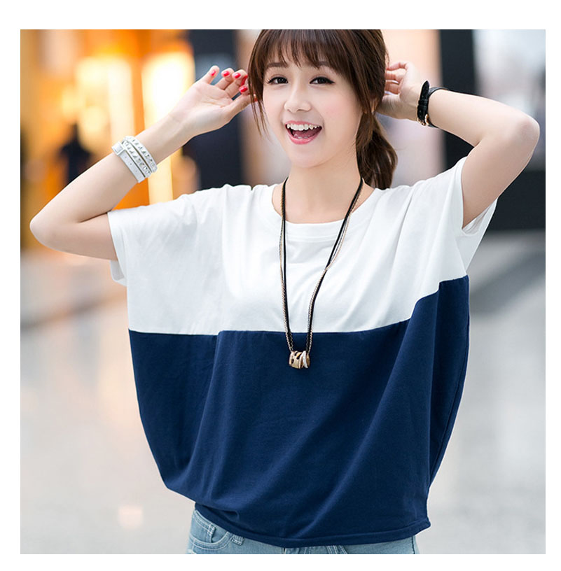 Top summer Korean version of large size women's loose bat shirt short sleeve T-shirt t-shirt